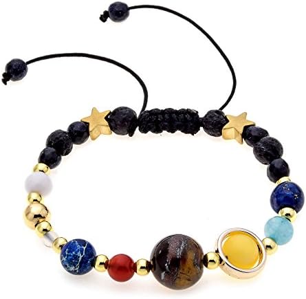 SICHENDZ Guardian Bracelet Beaded Gemstone Solar System The Nine Planets Stone Bracelet for Women Men gift to friend Girlfriend