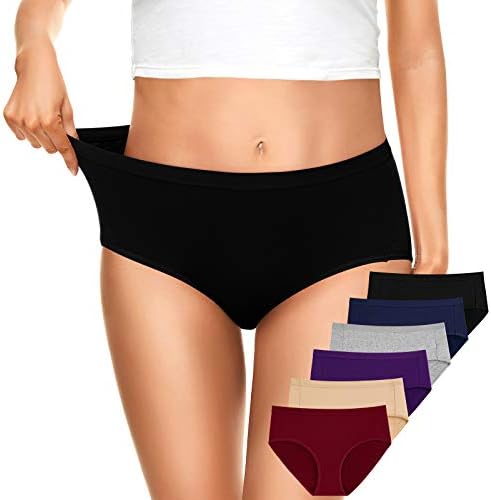 OLIKEME Women's Cotton Underwear, Solid 