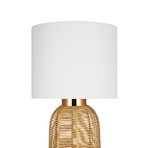 Amazon Brand – Stone & Beam Contemporary Rattan Table Lamp, LED Bulb Included, 22"H, Natural Tan