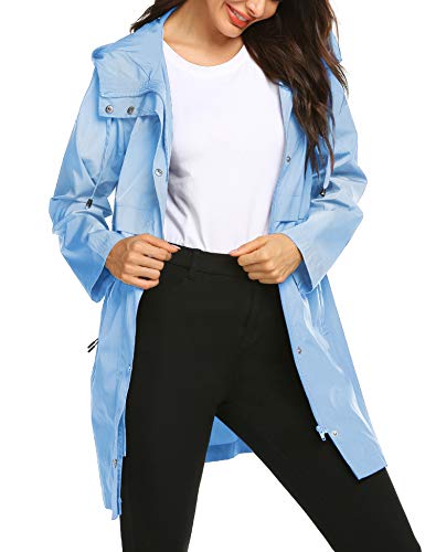 Avoogue Casual Raincoats Active Outdoor Hooded Long Sleeve Waterproof Lightweight Jacket