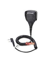 Zeadio® Altavoz de mano micrófono para 2 pin Kenwood Baofeng radio Walkie Talkie, Básico