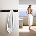 Coat Hook Rack Wall Mounted Hook Rail Robe Hanger Stainless Steel with 4 Heavy Duty Hooks Bathroom Kitchen Towel Holder, Rubber Matte Black MARMOLUX ACC