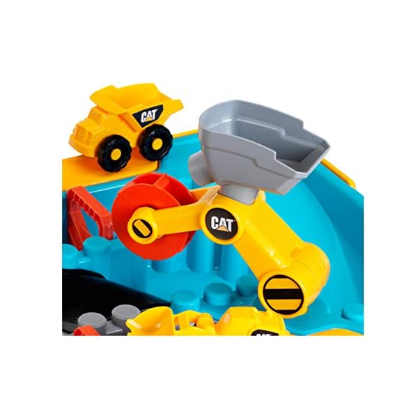 Theo Klein 3208 CAT Sand- und Wasser Spieltisch I Zwei Becken inkl. Rad- und Löffelbagger, Brücke, Rohren und Stoppern I… – Bild 5