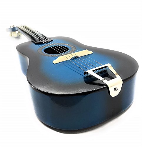 Kids 6 String Wooden Acoustic Ukulele Toy Classic Guitar Musical Instrument Toy w/ Tunable Vibrant Sounds Ukulele , Acoustic Guitar For Kids (Blue)