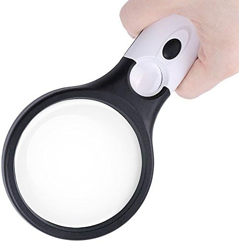Magnifier 3 LED Light, Super High Clarity Jewelry Loupe Lightweight for Reading Small Prints, Map, Coins, Inspection