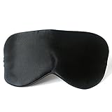 Nippery Natural Mulberry Silk Mask, Reversible Sleep Silk Blinder With A Free Velvet Bag, Eyeshade for Travel, Relaxing, Flight, Shift Workers and Fast Asleep, Black