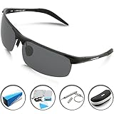 Woolike Men's Sports Style Polarized Sunglasses For Cycling Running Fishing Driving Golf Unbreakable Al-Mg Frame Metal Glasses W817