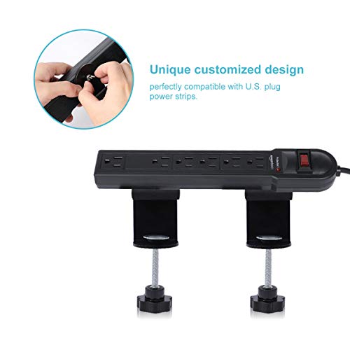 LANMU Power Strip Clamp Mount, Removable Desk Edge Mount Holder