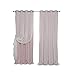 Best Home Fashion Mix & Match Tulle Sheer Lace & Blackout Curtain Set - Antique Bronze Grommet Top - Dusty Pink - 52