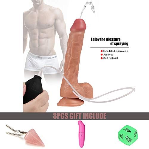 9.44" Squirting Soft Stick with Suction Cup Wand Squirts for Women and Men