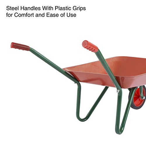 Hey!Play! 80-PP-WB Kids Garden Tool-Mini Toy Wheelbarrow for Boys and Girls-for Pretend Play Yardwork, Hauling Sand, Water, Sticks and More, Red - Thumbnail 3