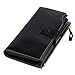 GDTK Women's Large Capacity Luxury Wax Genuine Leather Purse Clutch Wallet (Black)