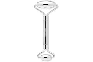 SACHEU Stainless Steel Face Roller - Face and Eye Roller, Metal Face Roller to Help Reduce Puffiness, Cooling Dual Sided Stainless Steel Facial Roller Massager with Travel Pouch