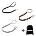 JieyueJewelry Leather Baby Pacifier Clips, Handmade Suede Braided Leash Pacifier Teething Toy Holders for Boys and Girls, 10 inch (Black/Brown/Grey)