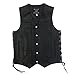 4Fit® Men's Black Genuine Leather 10 Pockets Motorcycle Biker Vest S To 6XL (XL (CHEST 44