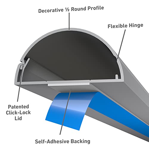 DLine Cord Hider Wall Mounted TV, Cable Raceway, Desk Cable Management