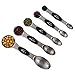 Kingware Home Metal Magnetic Measuring Spoons with Double Ends,18/10 Stainless Steel Measuring Spoons Set for Measuring Dry and Liquid Ingredients For Home Kitchen(5pcs)