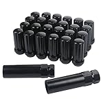 HanAuto 75114K242 Series Black Lug Nuts with 2 KEY (14mm x 1.5 Thread Size) - Pack of 24 Wheel Lug nuts