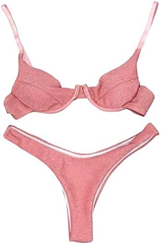 Masun Women Sexy Swimsuit Silver Silk Bikini Set Beachwear Women's Swimsuit Silver Silk Bikini Suit Beachwear