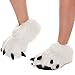 Silver Lilly Bear Paw Animal Slippers (White, Medium)