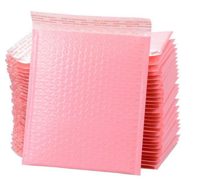 VEYLIN 16Pcs Poly Bubble Mailers, 15x20cm Padded Envelopes, Bubble Lined Wrap Polymailer Bags for Shipping(Pink)