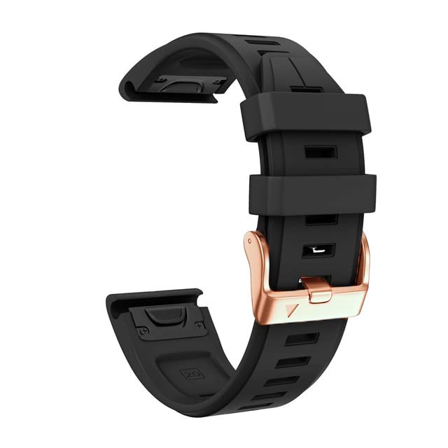 ANNESA Silicone 20mm Quick Fit Watch Band - Black, Compatible with Garmin Fenix 7S, 6S, 5S, Descent Mk2S - Sports/Casual Watch Band Replacement