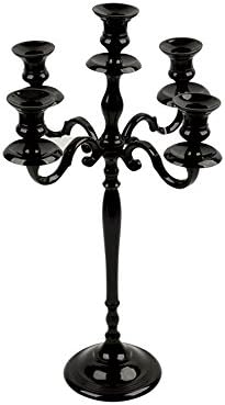 5 Arm/ Branch Candelabra 17" Black