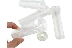 HAHIYO 10PCs 4.3X1.5inch 60ml Transparent Plastic Floral Tubes Floral Water Tubes Flower Vials with Silicone Cap for Plants Fresh Flowers Arrangement Decoration Milkweed Cutting Florist Supplies