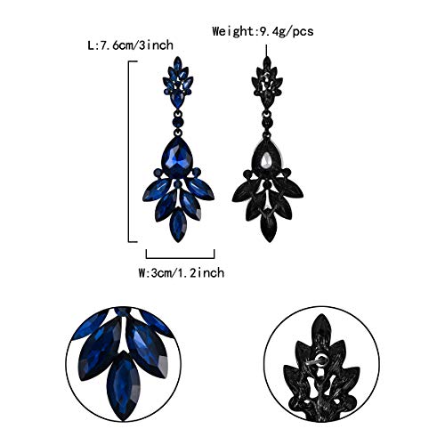 EVER FAITH Women's Dangle Earrings Water Drop Shape Rhinestone Crystal Wedding Drop Earrings