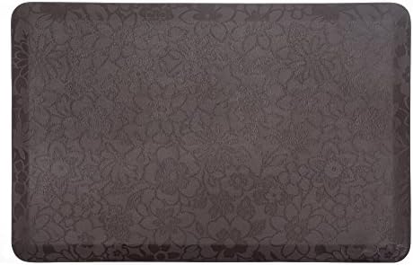 MAXMAT Unique Pattern Anti-fatigue Kitchen Mat Chrysanthemum Embossed 24 in x 36 in -100%PU Comfort Mat,Brown