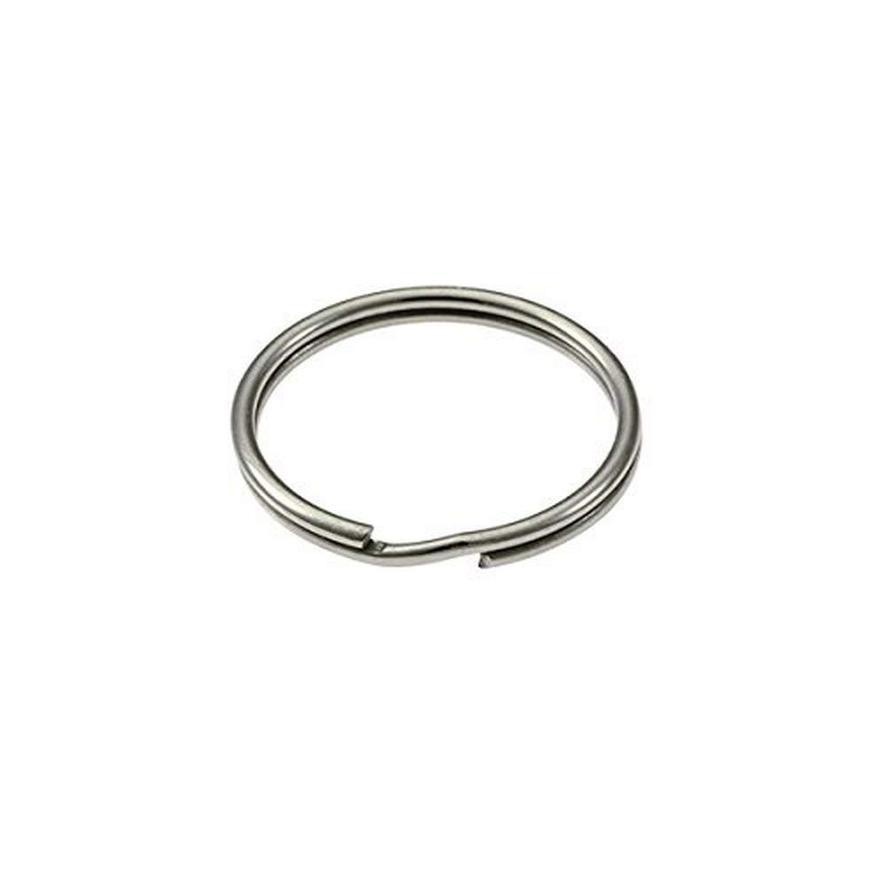 Merriway BH02294 (10 Pcs) 38 mm (1.1/2 Inch) Spring Steel Key Ring, Nickel Plated - Pack of 10 Pieces