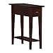 Leick Home 15-In Wide End Table, Solid Wood Construction, One Drawer, One Lower Shelf, Narrow Width, Easy-Assembly, Chocolate Oak, 15.0 In. W x 24.0 In. D x 24.0 In. H, 10071-CH