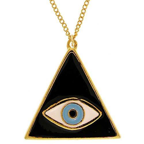 Girlprops(r) triangular mystical lucky/evil eye pendant necklace,…