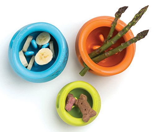 West Paw Zogoflex Toppl Interactive Treat Dispensing Dog Puzzle Play Toy, 100% Guaranteed Tough, It Floats!, Made in USA, Small, Tangerine