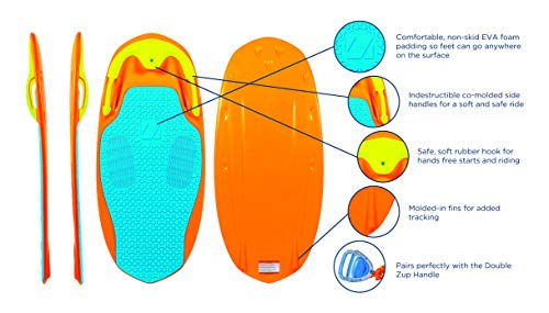 ZUP YouGo Board, All-in-One Kneeboard, Wakeboard, Wakeskate, and Wakesurf Board for All Ages, Orange - coolthings.us