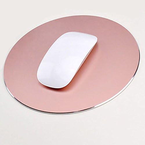 AGEG Round Aluminium Mouse Pad with Non-slip Rubber Base and Micro Sand Blasting Aluminium Surface for Fast and Accurate Control (Pink)