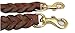 Soft Touch Collars - Leather Braided Coupler Dog Leash for Two Dogs, Brown - Walk 2 Dogs with only 1 Lead - 18 Inches Long x 3/4 inch Wide