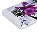 S7 Edge Case,Samsung Galaxy S7 Edge Case - Badalink Soft TPU Rubber Skin Gel Bumper Ultra-thin Slim Fit Print Cover with High Definition Screen Protector & Dust Plug & Stylus Pen - Purple Flowers
