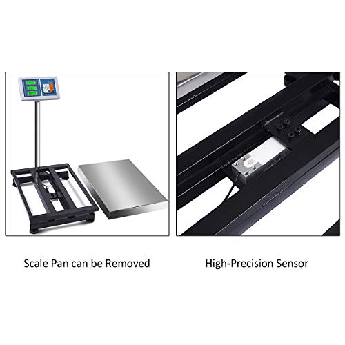 Giantex 660lb Digital Floor Scale - Stainless Steel Platform, High Precision, LB/KG Conversion