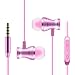 Mayama Compatible with Apple Samsung Wired Headphones in Ear Magnetic Metal Sport Earbuds Sweatproof Headsets with Mic Noise Canceling HiFi Stereo Heavy Bass Earphones for Workout Run Gym (Rose Gold)