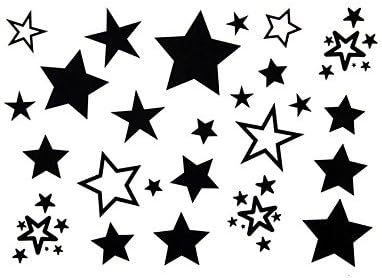 2Pcs Tattoo Stickers Waterproof Animal Series Women/Girl/Men/Adult/Boy/Teen BlackStarsPattern17cm*16cm