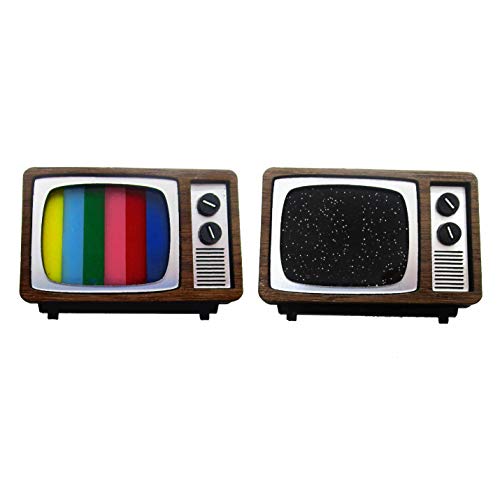 Retro CRT TV Broadcast SMPTE Color Test or Static Brooch Pin, Nostalgic Technology Jewelry - Thumbnail 7