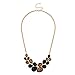 LUX ACCESSORIES Faceted Black Leopard Teardrop Stone Statement Bib Chain Necklace