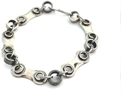 LINKS - Upcycled Bike Chain Bracelet with Stainless Steel Jumprings