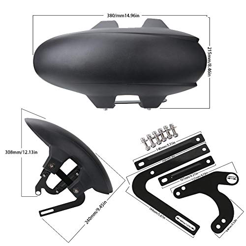 Aneil Universal Motorcycle Rear Wheel Fender,Black Plastic Mud Guard Mud Flap Splash Guard for Motorcycle Electric Vehicle - Thumbnail 4
