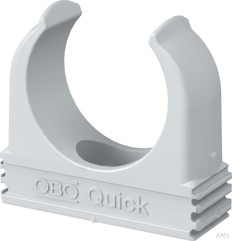 OBO Bettermann M16 Quick Clamps Pipe Clips Clamp Pipe Clamp Can be Stacked Light Grey, grey