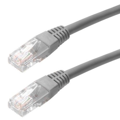 25' FT CAT5e Patch Cord Gray Cable UTP RJ45 Ethernet Network 350 MHz 24 AWG Copper Stranded Male to Male RJ-45 Enhanced Category 5e High Speed Ethernet Data Computer Gaming Jumper
