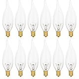 haraqi 12 Pack Candelabra Flame Tip CA10 25W E12