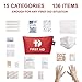 First Aid Kit 136 Piece - Clean, Treat and Protect Most Injuries ，Ready for Emergency at Home, Office, Vehicle, Camping，Sports，Hiking, Survival.