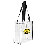 NCAA Iowa Hawkeyes Square Stadium Tote, 11.5 x 5.5 x 11.5-Inch, Clear